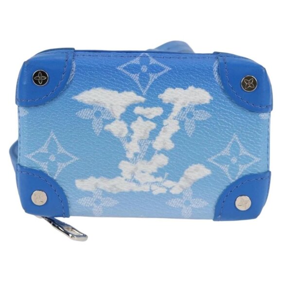 LOUIS VUITTON Monogram Clouds Trunk Necklace Wallet Blue M45440 Auth hk2959M - Picture 2 of 16